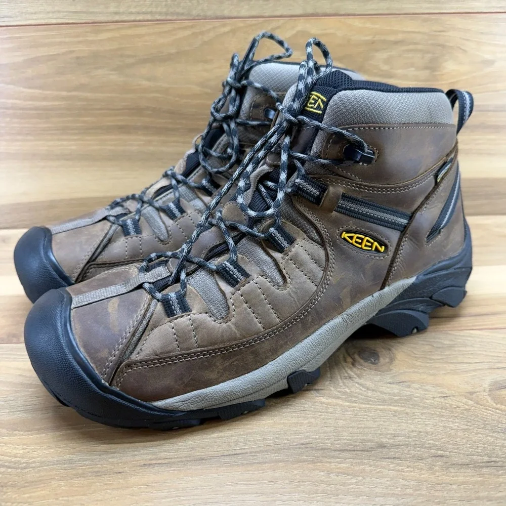 Keen Targhee II Mid Hiking Boot Mens 13 Brown Waterproof Leather Soft Toe Casual